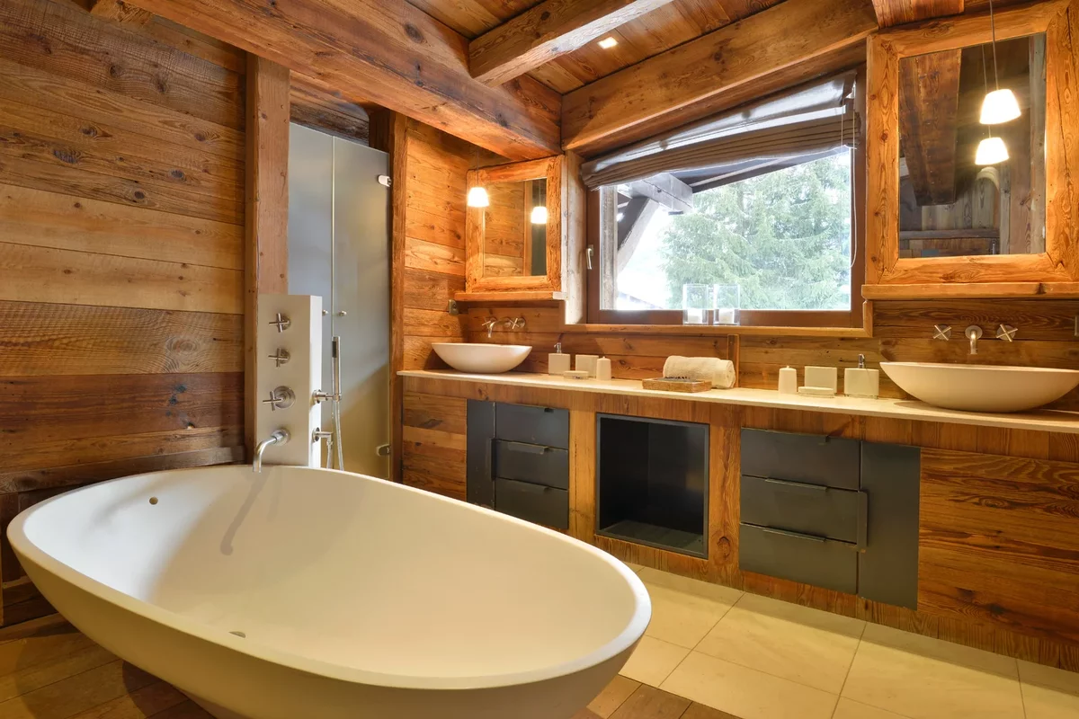 Spacious bathroom in a chalet in France