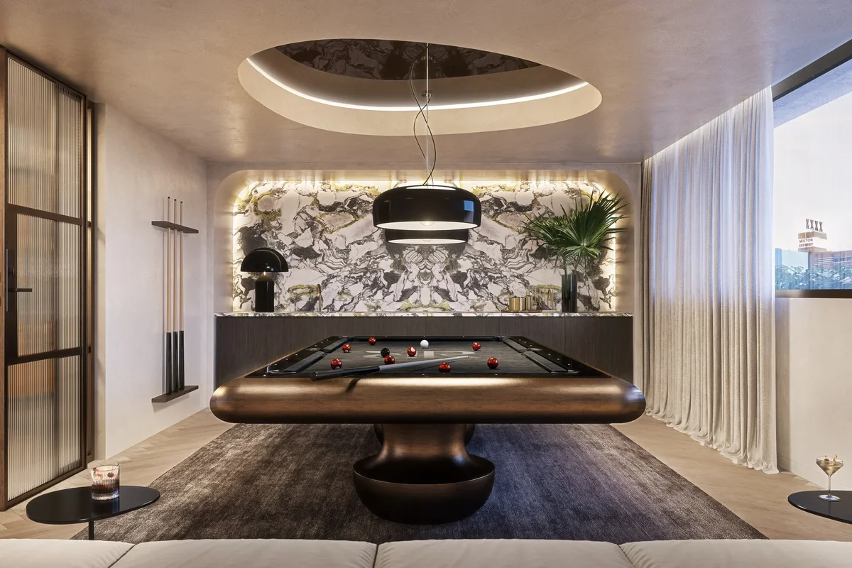 pool table in the apartment