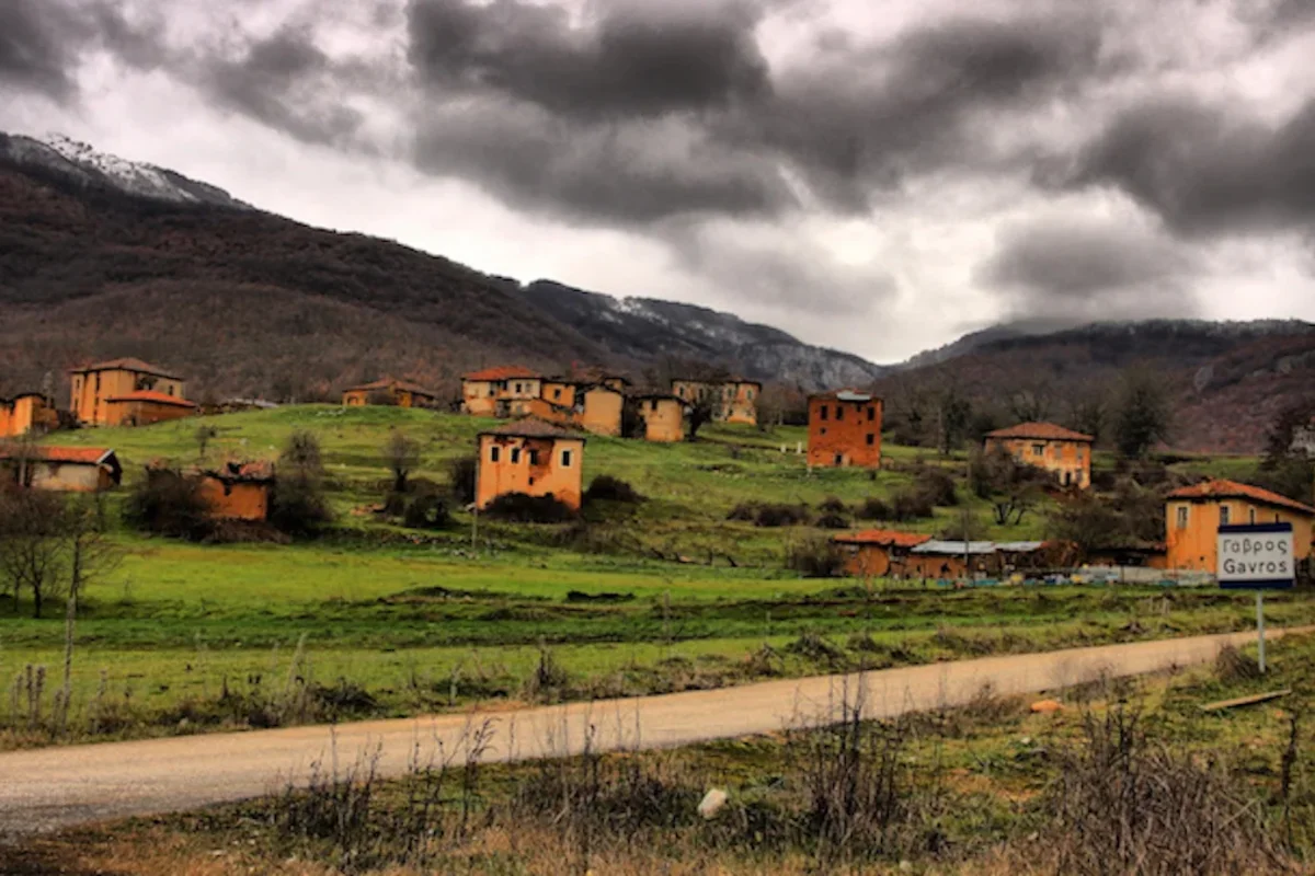 an abandoned village in the mountainous region of Trikala