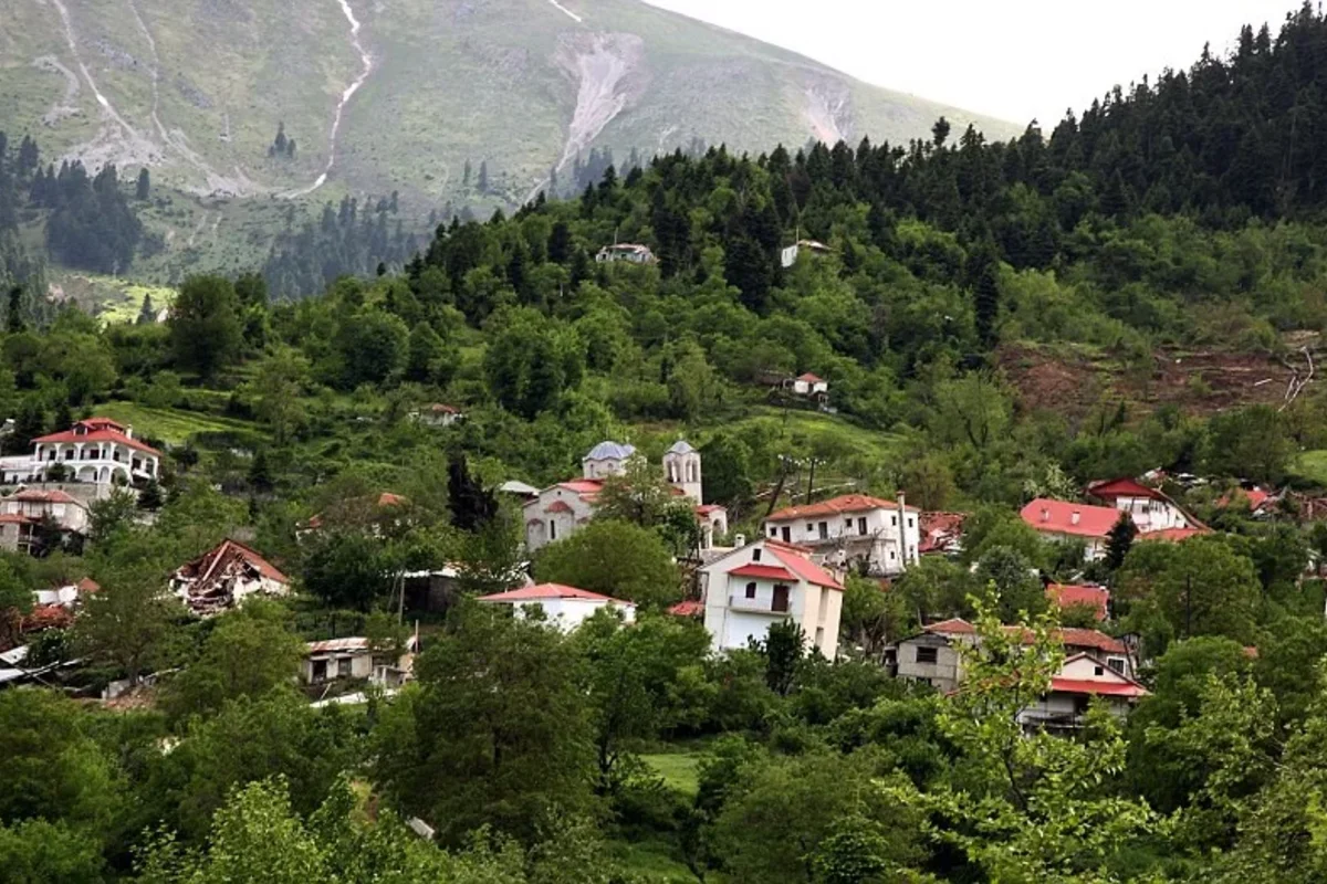 an abandoned village in the mountainous region of Evrytania in Greece