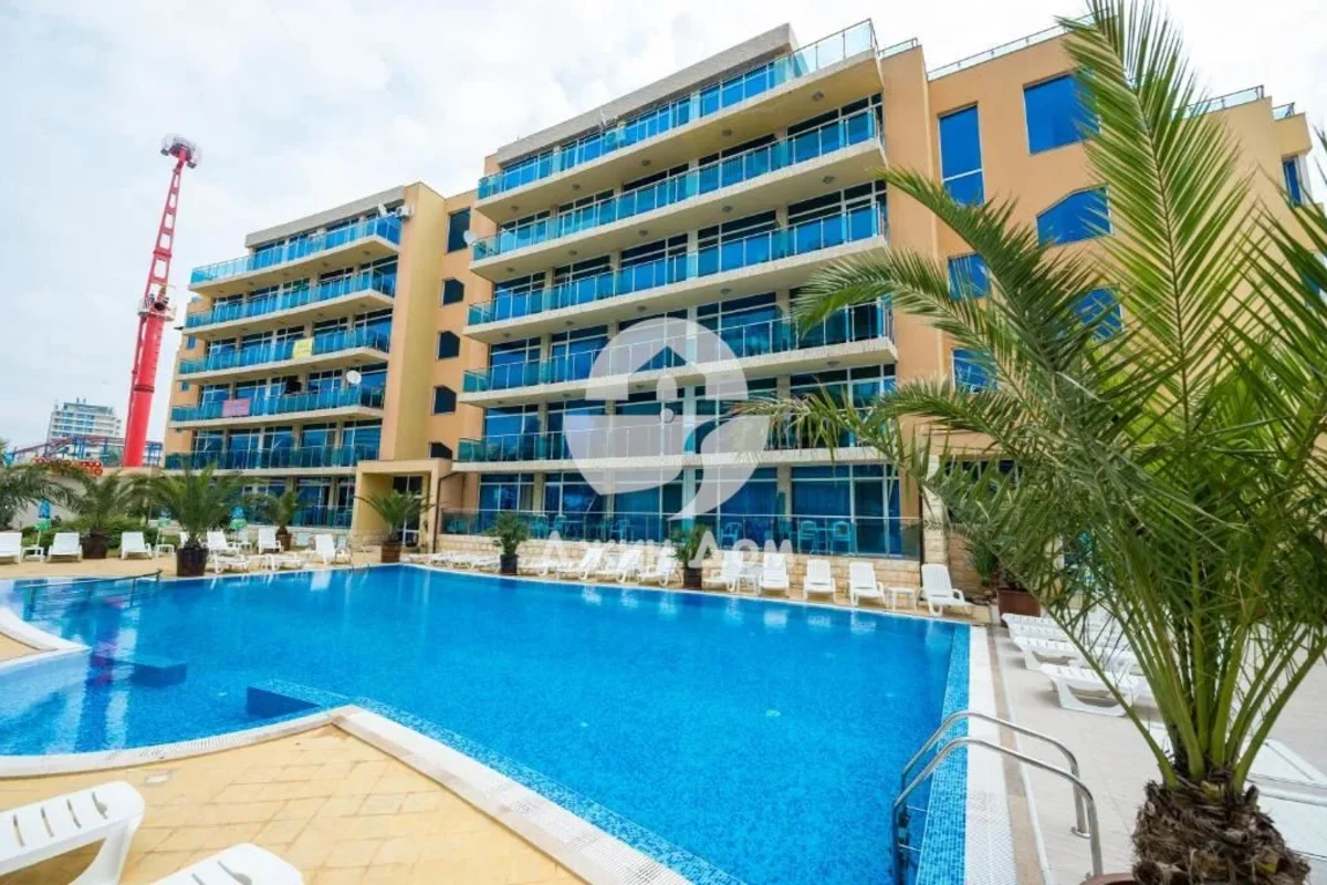 apartment complex with swimming pool