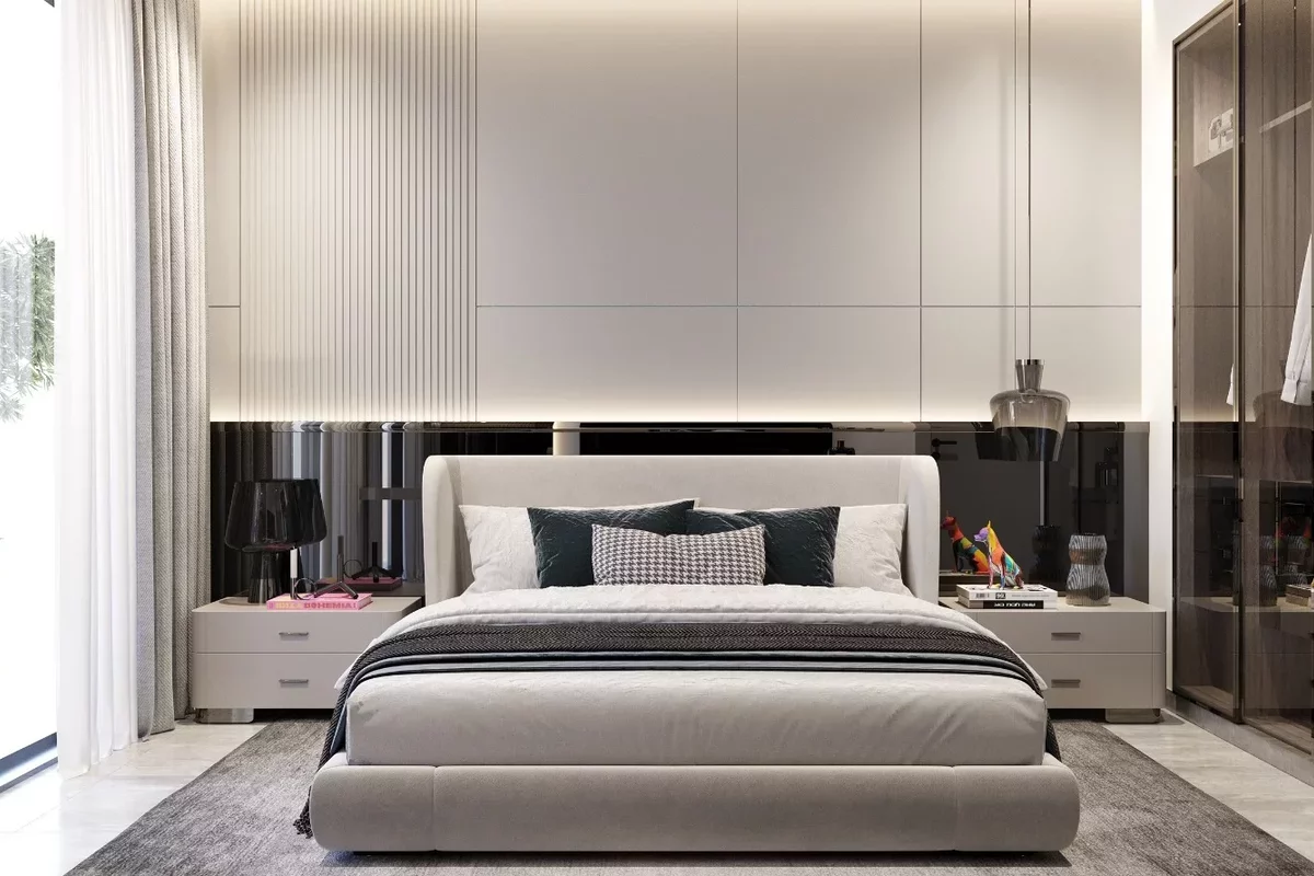 Large bedroom in new development at Golf Views in Dubai