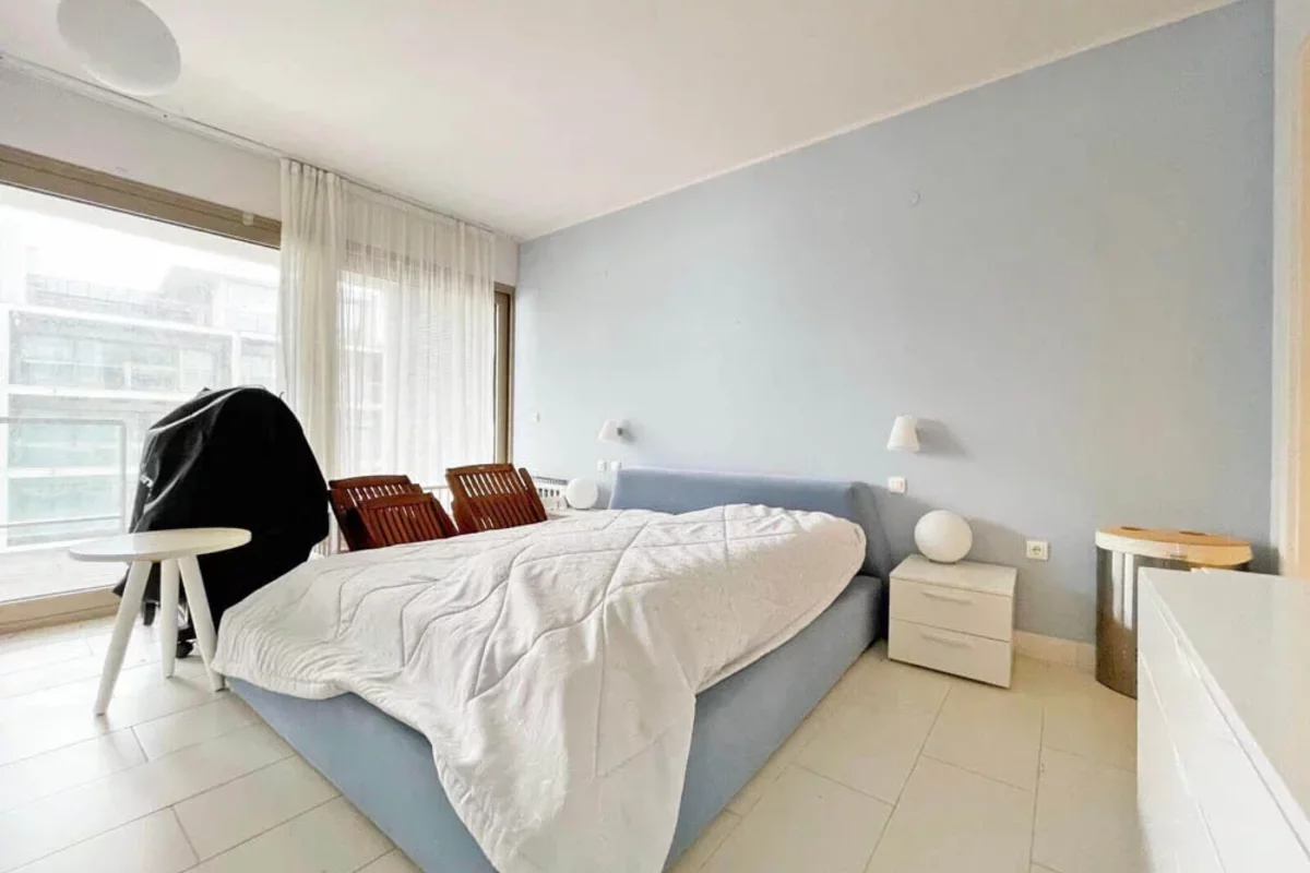 Голубая спальня в квартире в городе Обзор