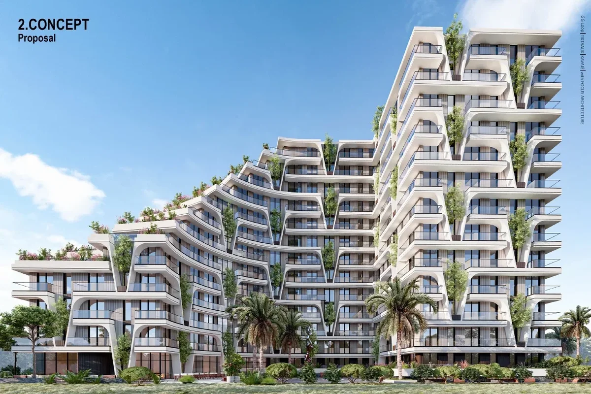 13-storey complex in the Cheret area, next to Golem