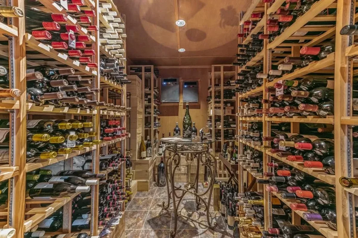 A wine room in a Texas villa in the city of Houston