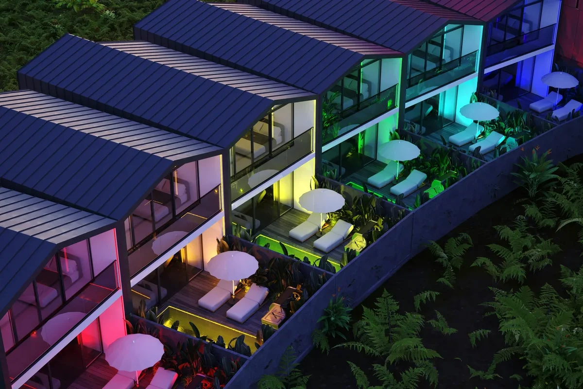 luxury villas and apartments in a unique complex located on the most tourist street of Canggu, Bali