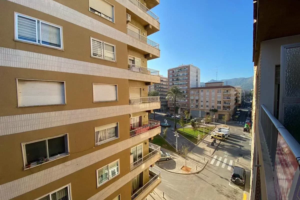 Street view from a flat in Spain