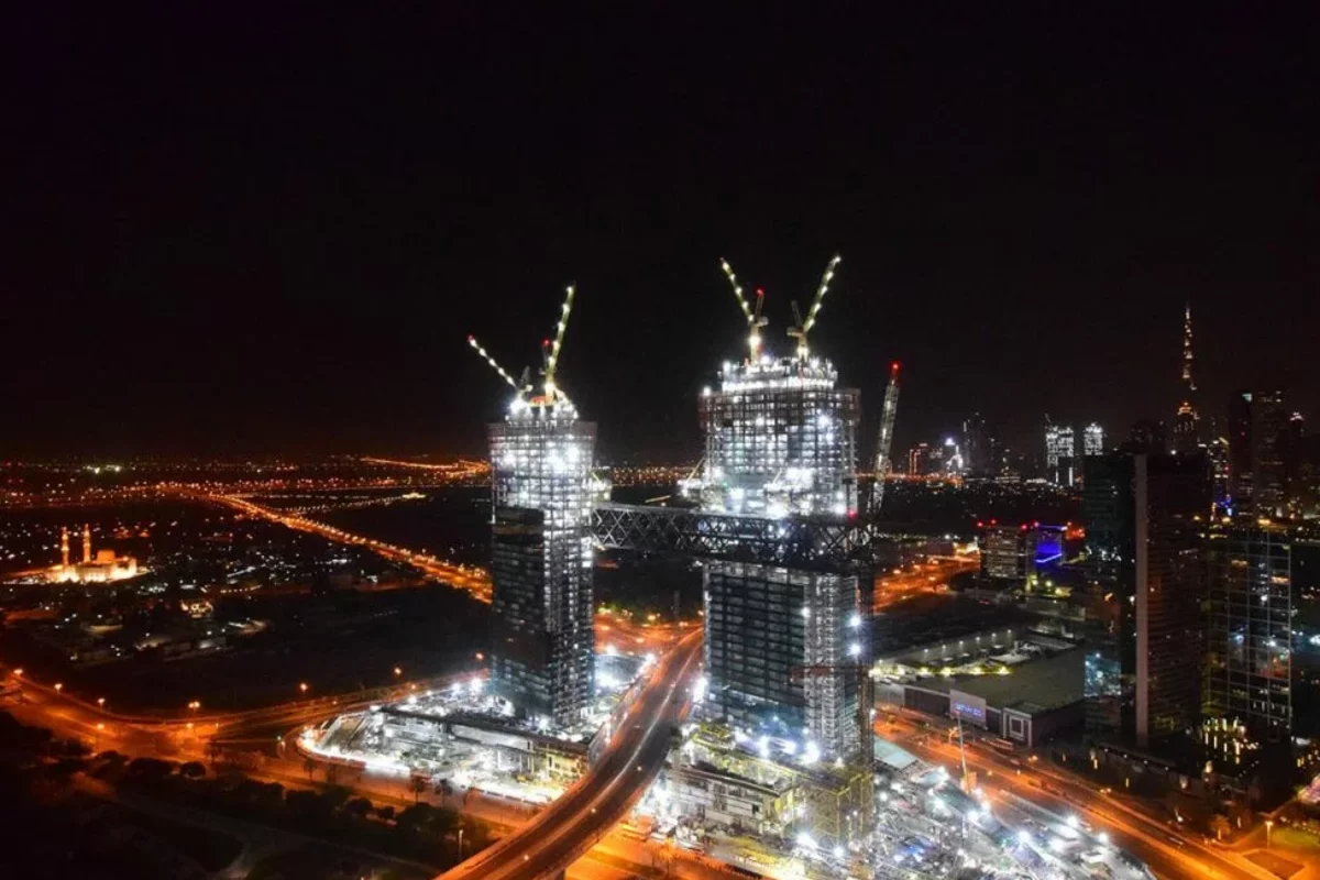 One Za&rsquo;abeelThe Residences during construction, night view