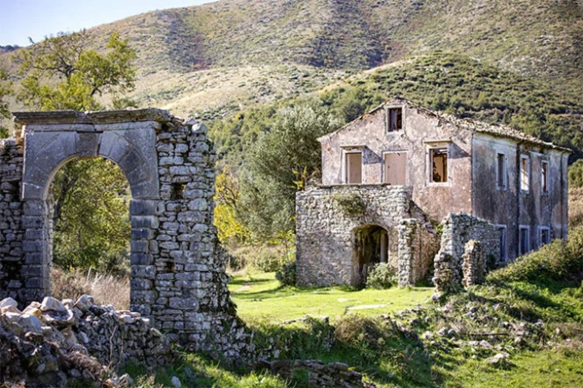 abandoned village in Corfu