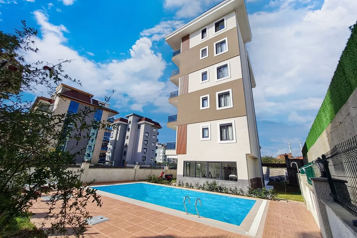 apartment complex and swimming pool