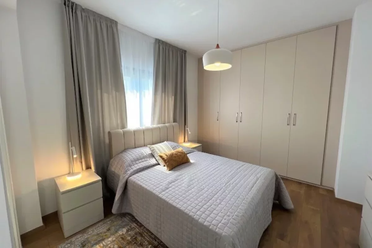 Children bedroom in warm beige shades in a flat in Limassol