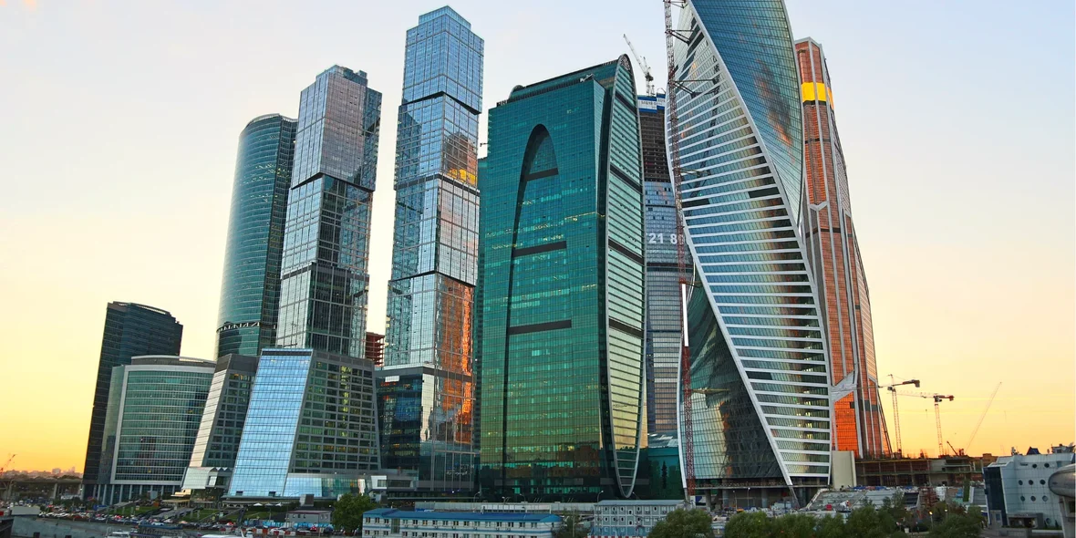 Москва-Сити (Московский международный деловой центр) в вечернее время