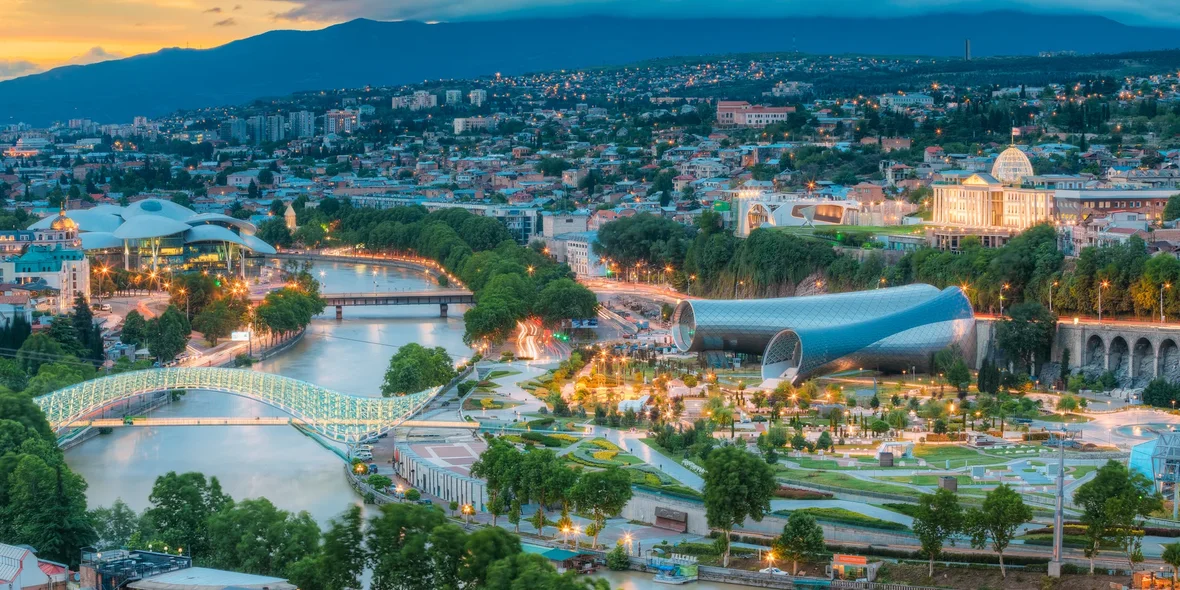 Picturesque view of Tbilisi, Georgia, from above