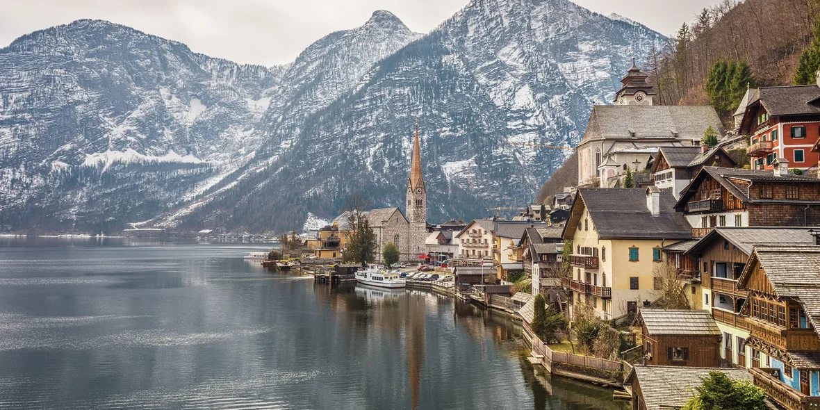 Waterfront view of Hallstatter See, Hallstatt, Austria