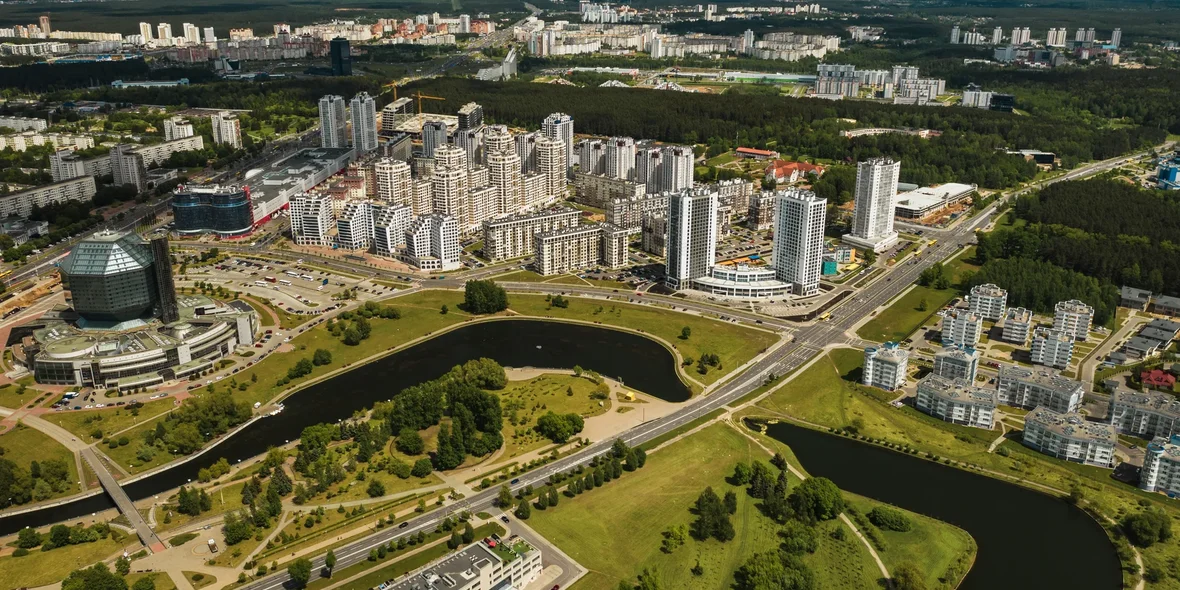 Top view of the National Library in Minsk