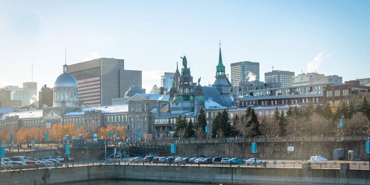 Old harbour and cityscape - Montreal, Quebec, Canada