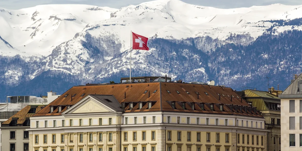 Historic building in the center of Geneva, Switzerland