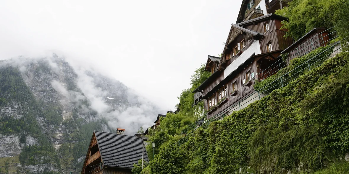 view of Hallstatt, Salzkammergut, Austrian Alps