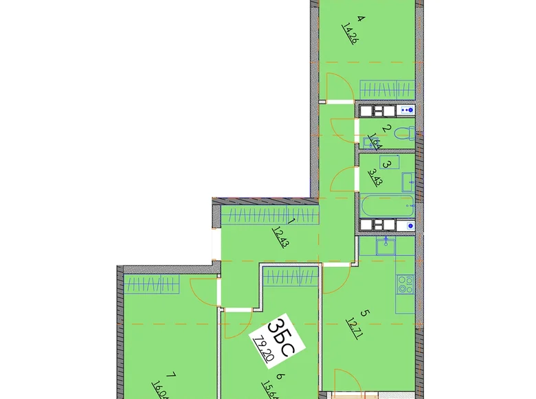 Apartamento 3 habitaciones 79 m² Minsk, Belarús