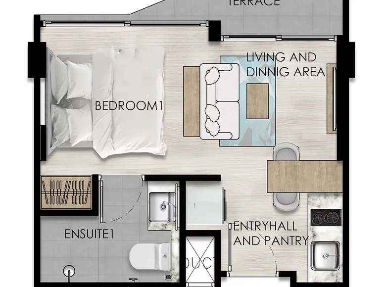 Apartment 27 m² Rawai, Thailand