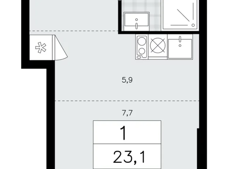 Apartamento 1 habitación 23 m² Kommunarka, Rusia