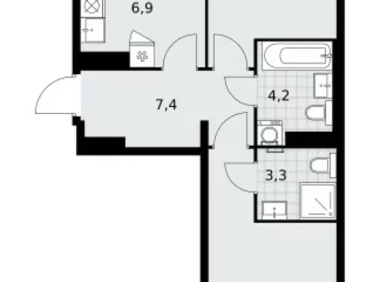 Wohnung 3 zimmer 59 m² Kommunarka, Russland