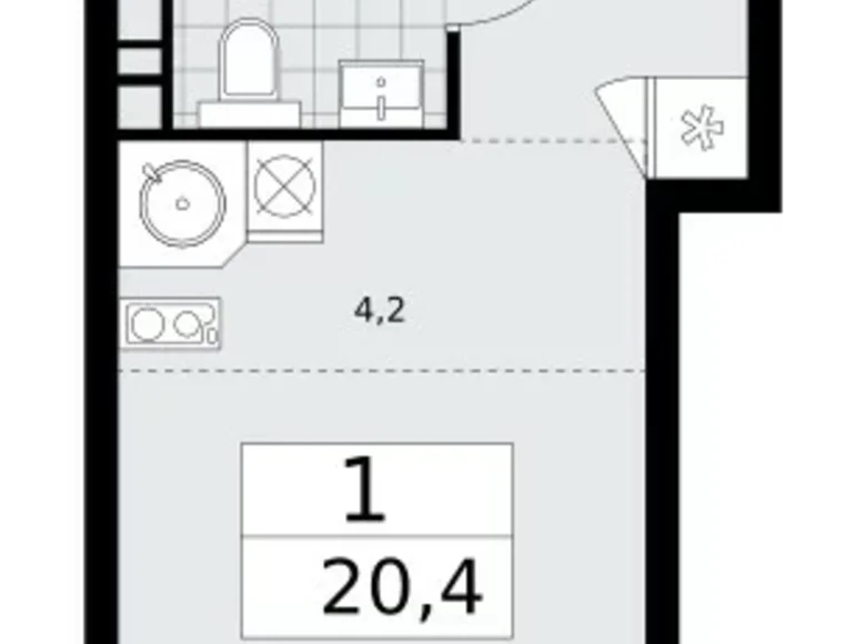 Wohnung 1 zimmer 20 m² Kommunarka, Russland