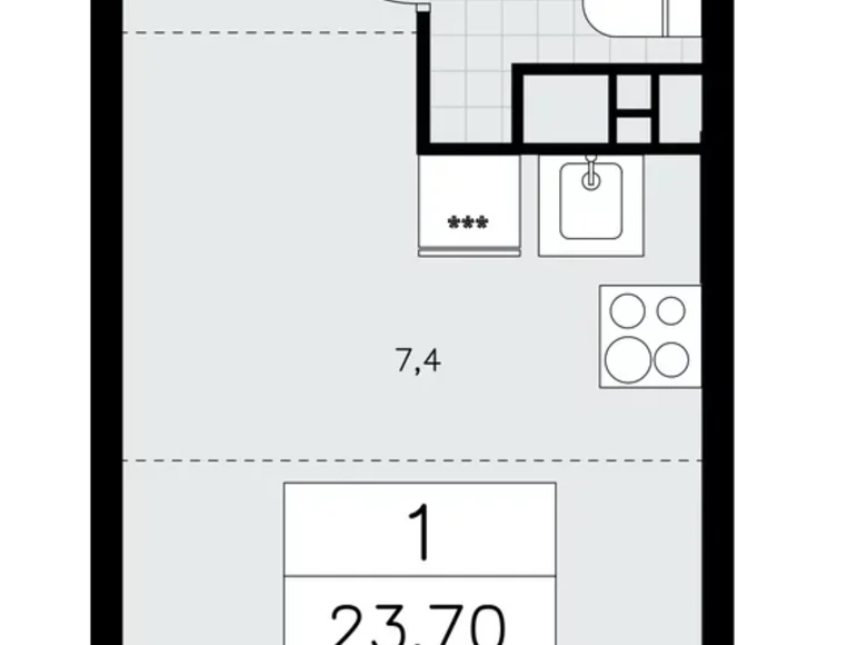 Appartement 1 chambre 24 m² Kommunarka, Russie