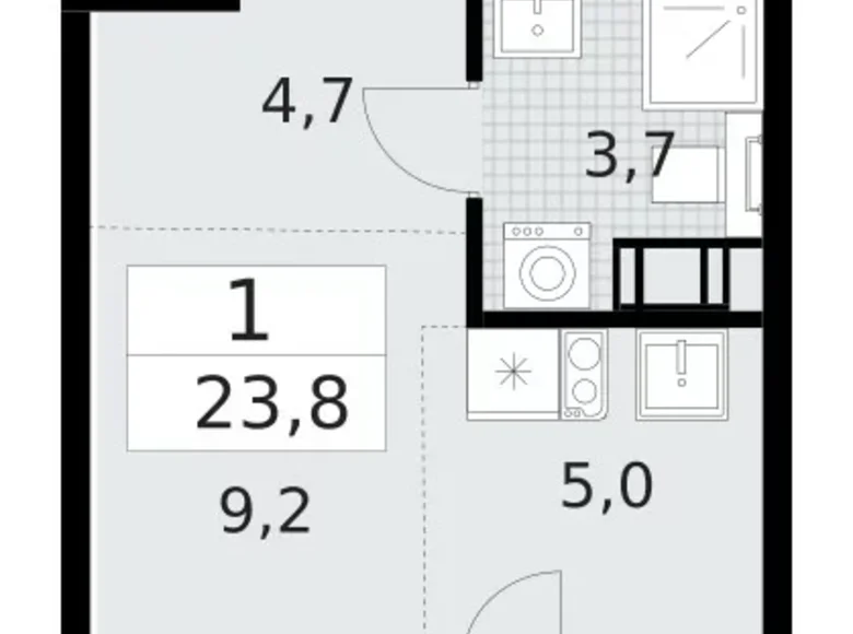 Квартира 1 комната 24 м² Красное Село, Россия