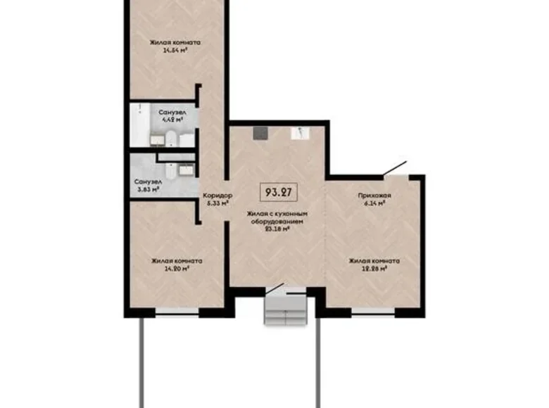 Квартира 4 комнаты 93 м² Колодищанский сельский Совет, Беларусь