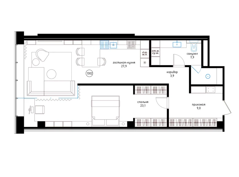 Appartement 72 m² Kopishche, Bélarus