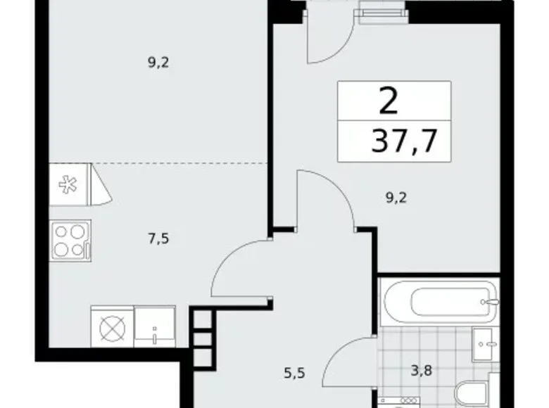 Wohnung 2 zimmer 38 m² Kommunarka, Russland