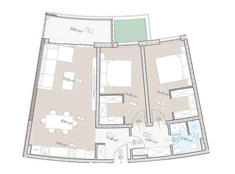 Apartamento 2 habitaciones 77 m² Boreti, Montenegro