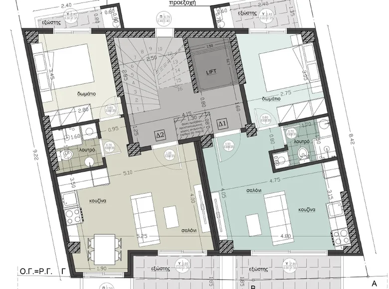 Квартира 2 комнаты 50 м² Municipality of Thessaloniki, Греция