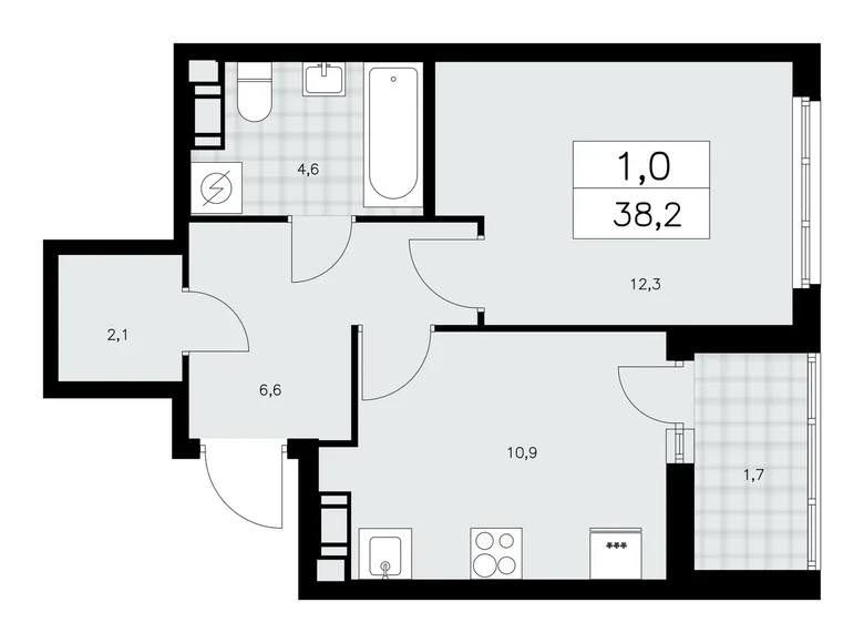 Mieszkanie 1 pokój 38 m² Krasnoye Selo, Rosja
