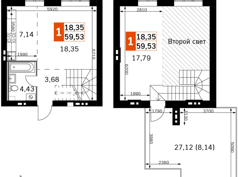 Квартира 2 комнаты 60 м² Одинцовский городской округ, Россия