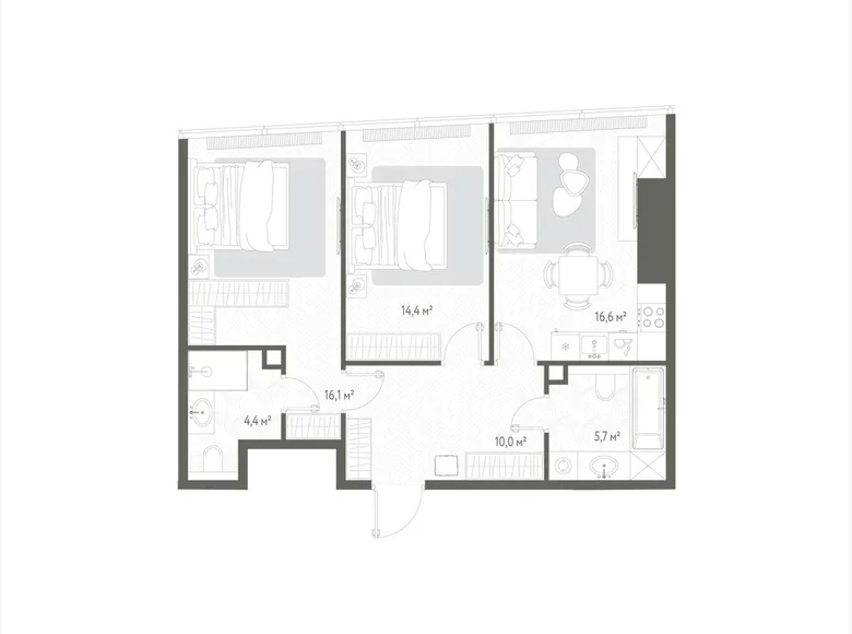 Wohnung 2 zimmer 67 m² Russland, Russland
