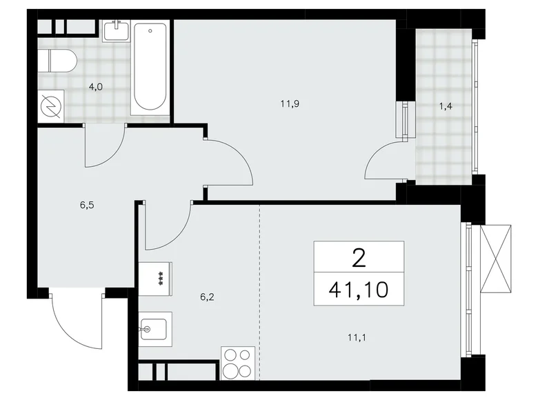 Apartamento 2 habitaciones 41 m² Kommunarka, Rusia