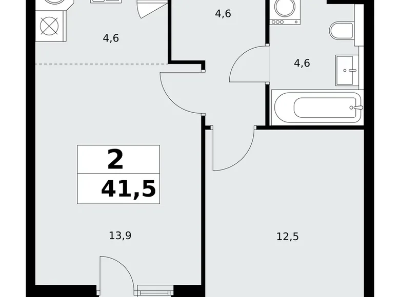Квартира 2 комнаты 42 м² район Коммунарка, Россия