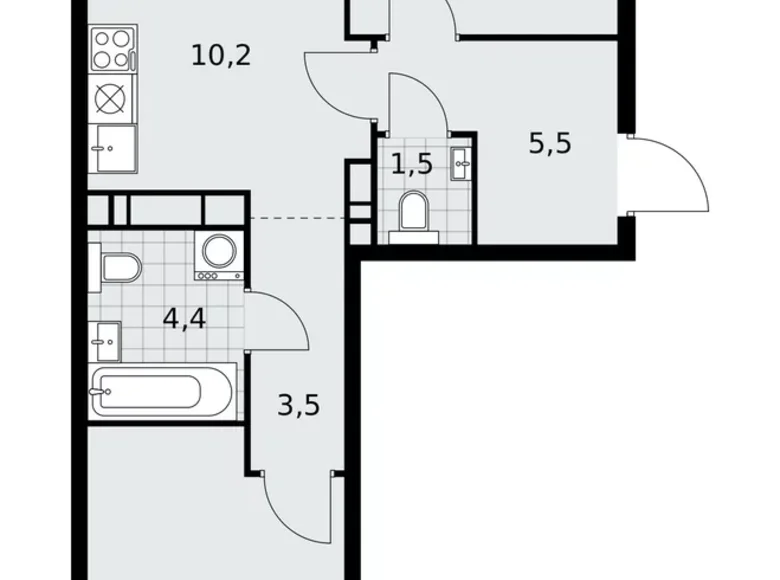 Apartamento 3 habitaciones 59 m² Kommunarka, Rusia