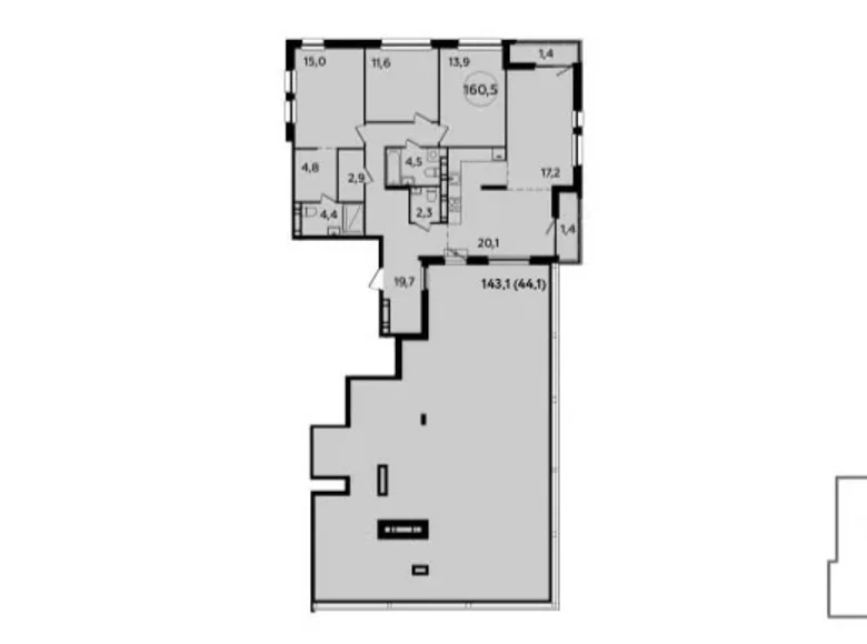 4 room apartment 161 m² Moscow, Russia