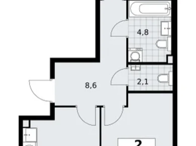 Apartamento 2 habitaciones 55 m² Troitsk, Rusia