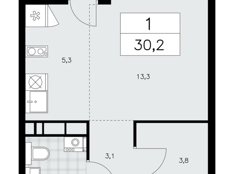 Mieszkanie 1 pokój 30 m² Kommunarka, Rosja