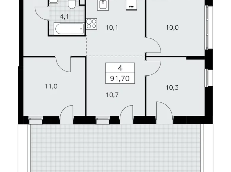Wohnung 4 zimmer 93 m² Kommunarka, Russland
