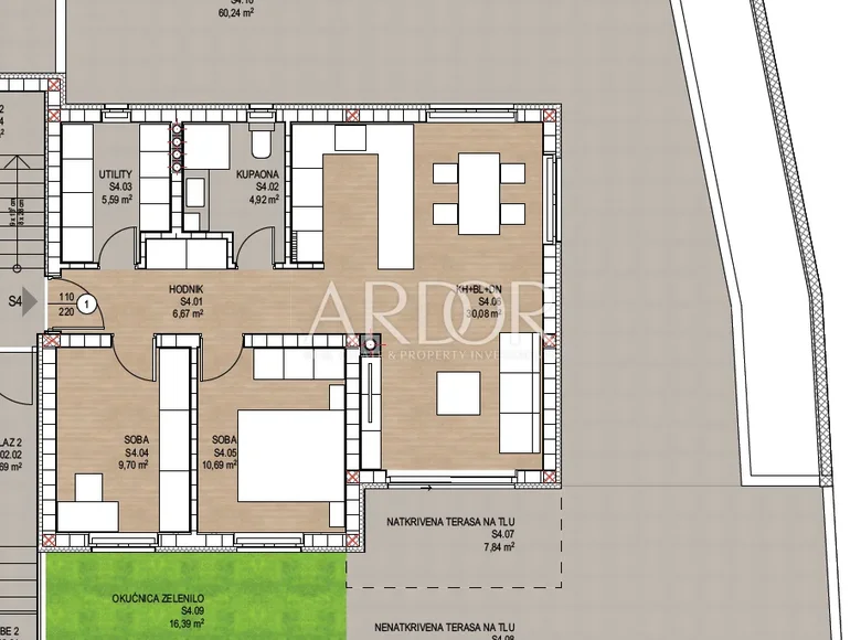 2 bedroom apartment 89 m² Viskovo, Croatia