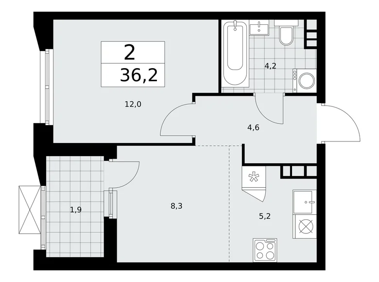 Mieszkanie 2 pokoi 36 m² Kommunarka, Rosja