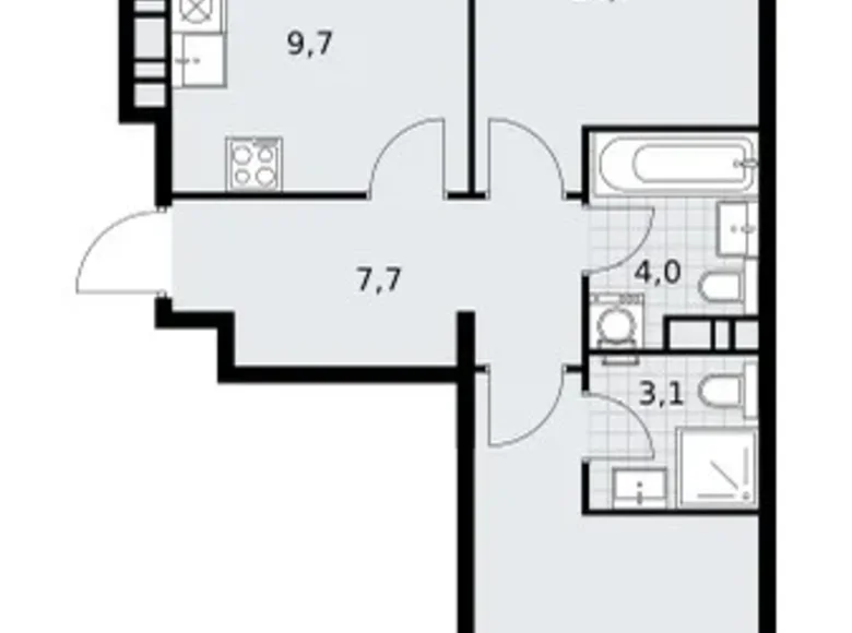 Appartement 3 chambres 62 m² Vnoukovo, Russie