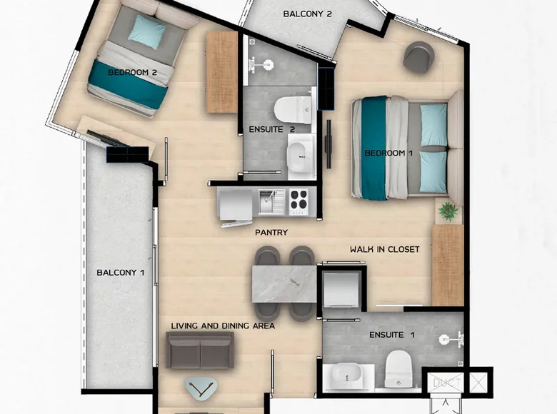 Wohnung 2 zimmer 54 m² Rawai, Thailand