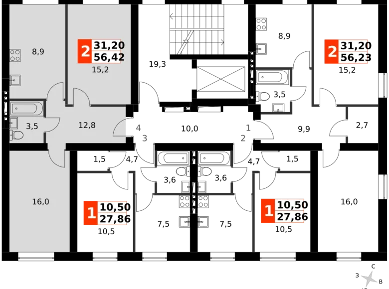 Mieszkanie 2 pokoi 55 m² Aprelevka, Rosja