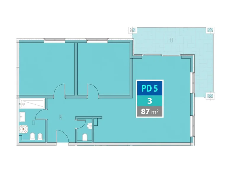 Квартира 3 комнаты 87 м² Provodina, Черногория